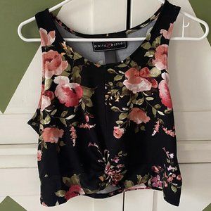 🌟 LAST CALL!!! 🌟 LIKE NEW! Polly & Esther Floral Wrap Crop Tank Top